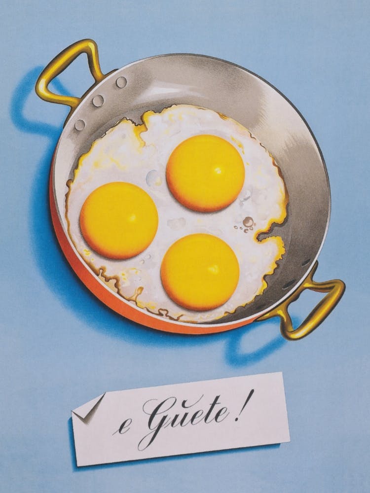 Œufs au Plat, Art Culinaire, Décoration Murale Cuisine, Affiche Alimentaire Vintage, Art Mural Français