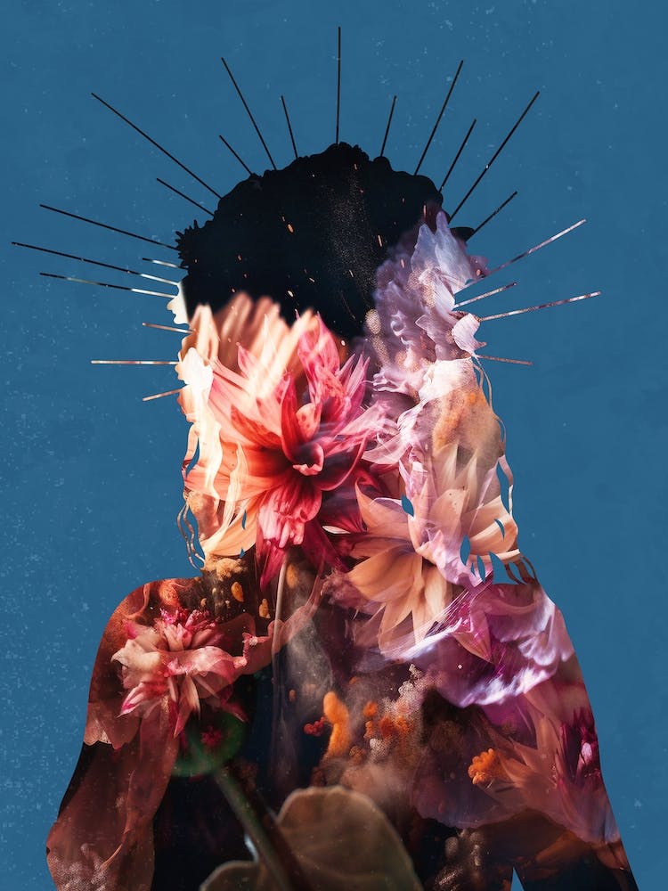 Beyonce Flower Portrait 2