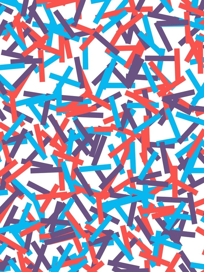 Confetti Party Purple Blue Red