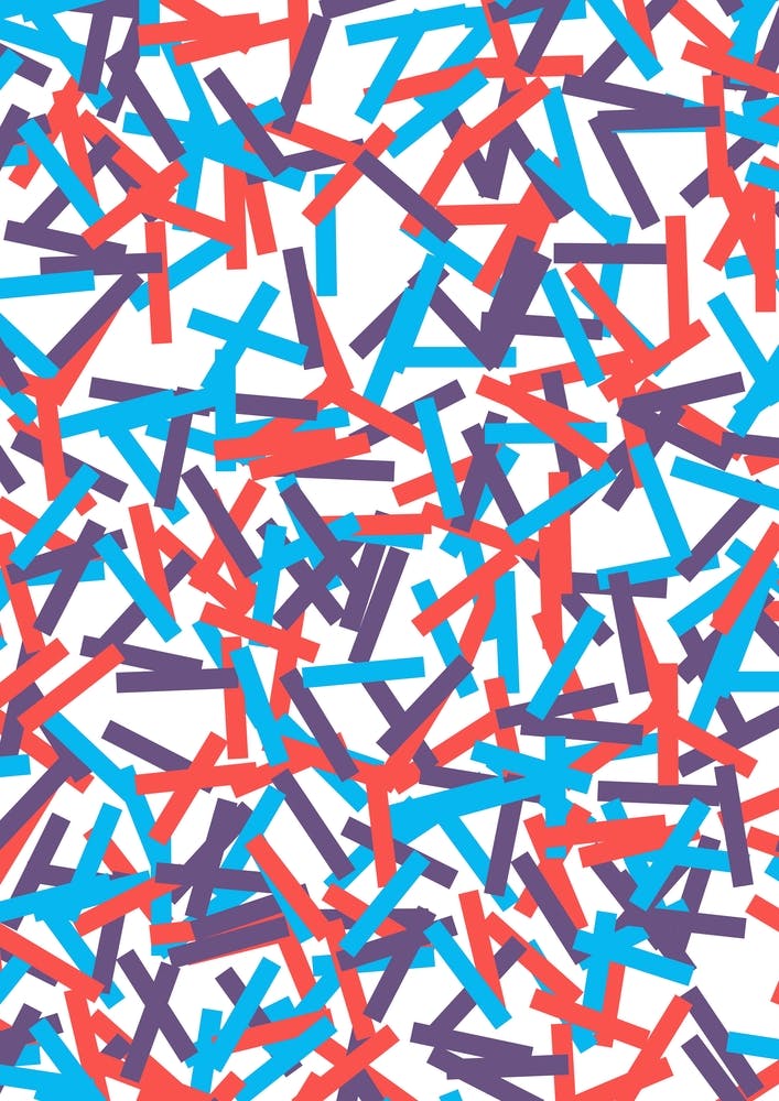 Confetti Party Purple Blue Red