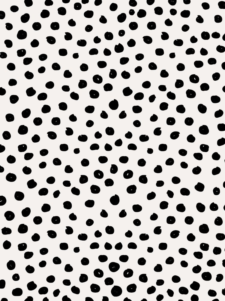 Animal Print Brushstroke, Dalmatian Spots, Polka Dots, Black And White