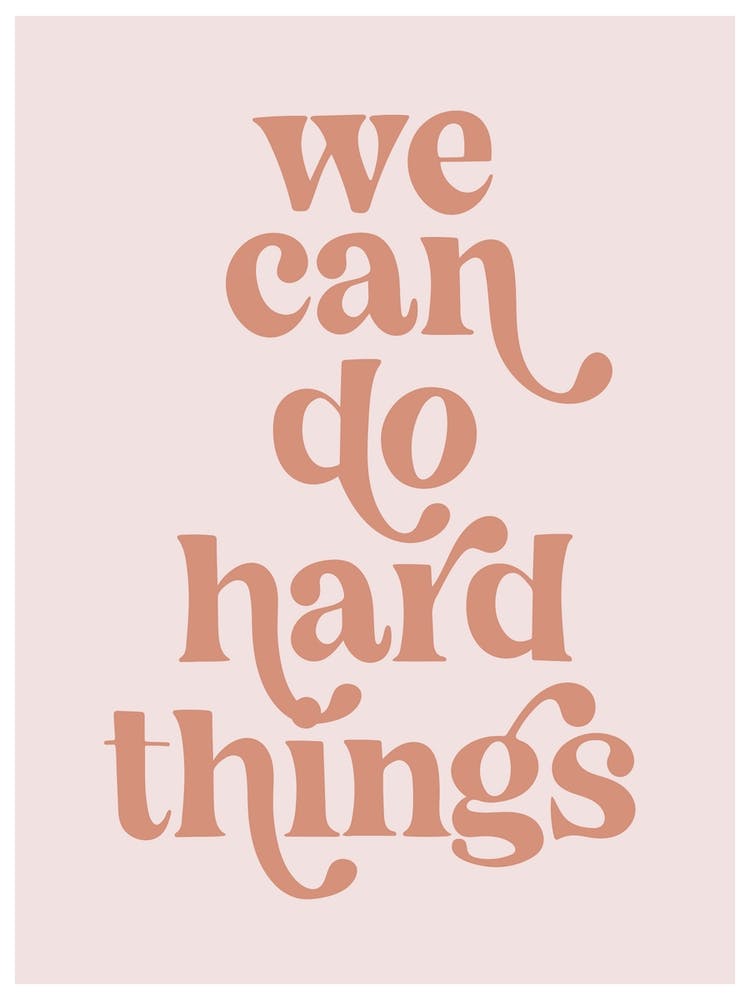 We Can Do Hard Things Retro Vintage Font Pink 1