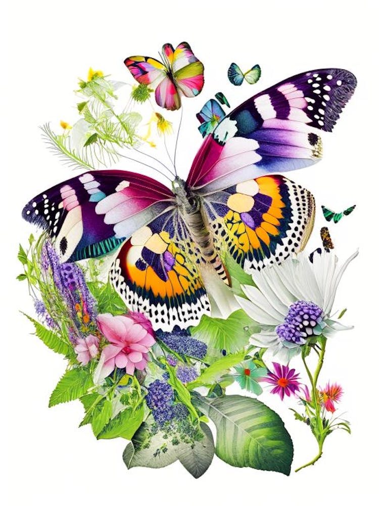 Schmetterling im Garten, Decoupage 2