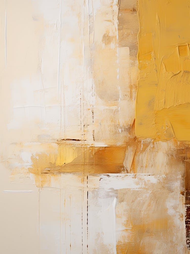 Yellow And Brown Abstract Raw Painting 0