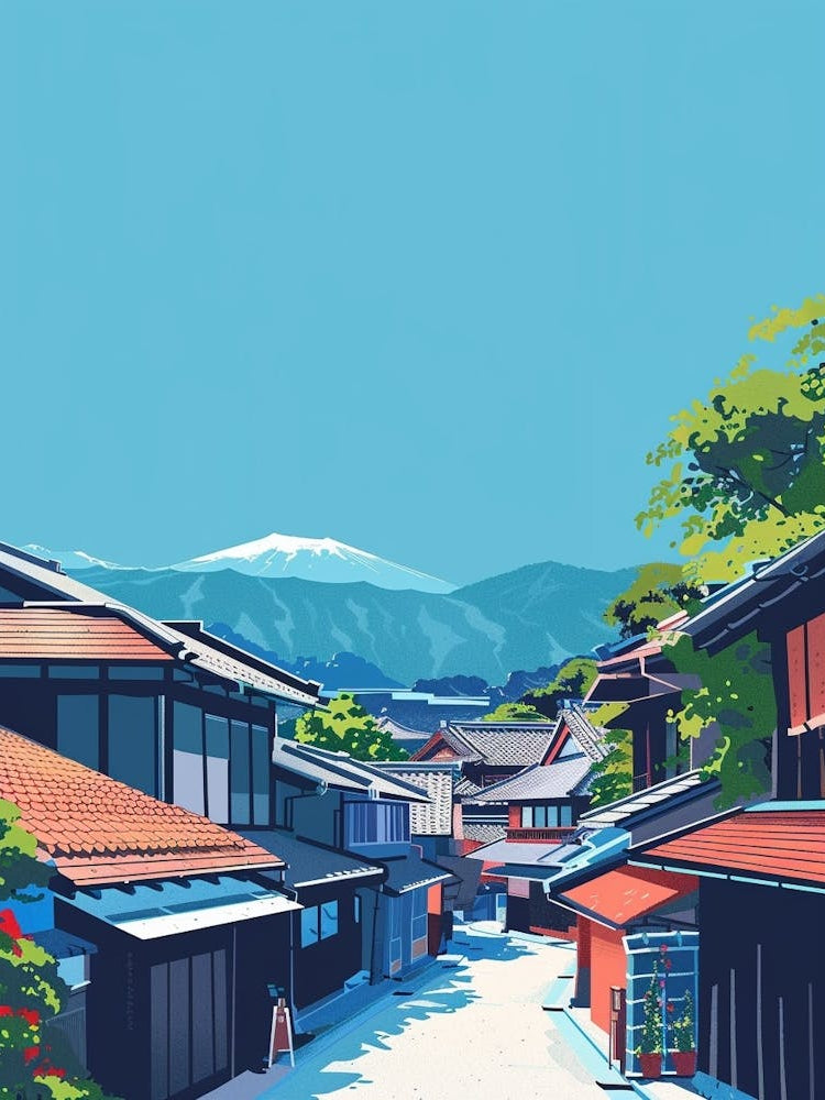 Matsumoto Japan 3 Colourful Illustration