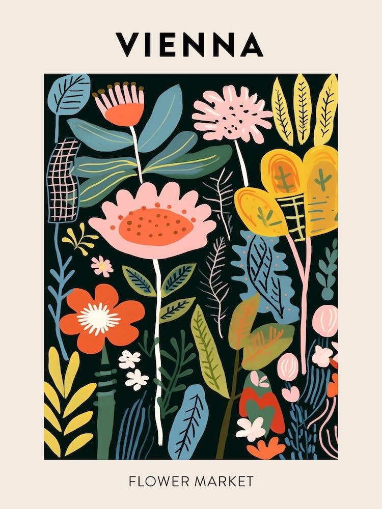 Flower Market Poster Vienna Austria