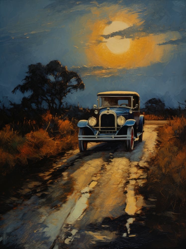 Vieille Voiture Sur La Route