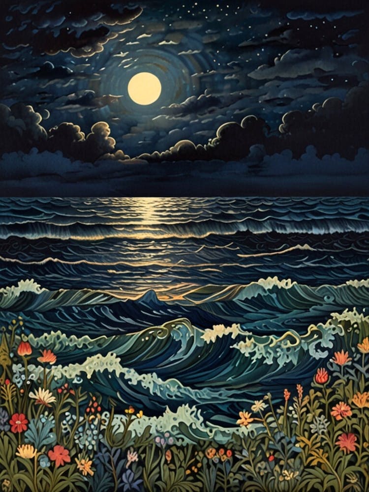 William Morris Moonlight Over The Ocean 2