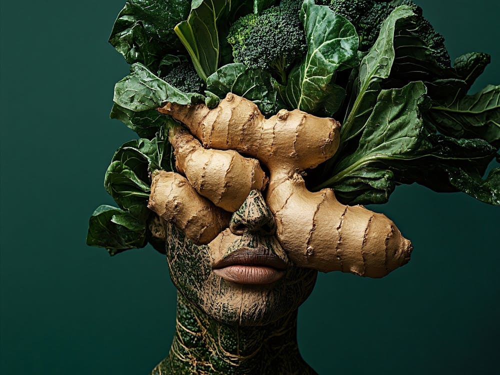 Head Of A Woman With Vegetables
