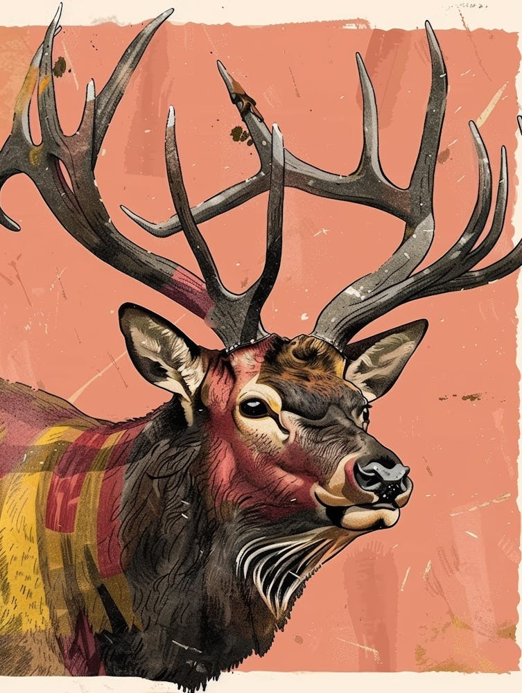 Elk on pink