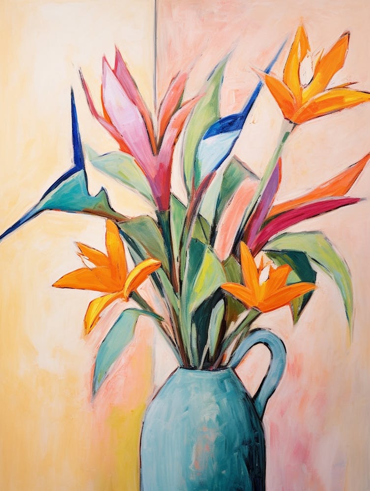 Flower Painting Fauvist Style Bird Of Paradise 2