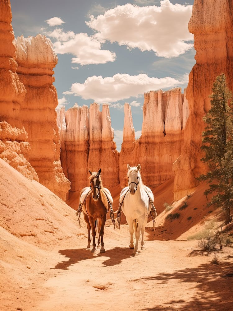 Horses Painting In Bryce Canyon Utah, Usa 4