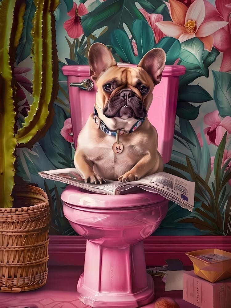 French Bulldog Prints Funny Bathroom Decor Funny Posters Toilet Wall Art Funny Dog Poster Bathroom Wall Art Toilet Prints Dog On Toilet Art
