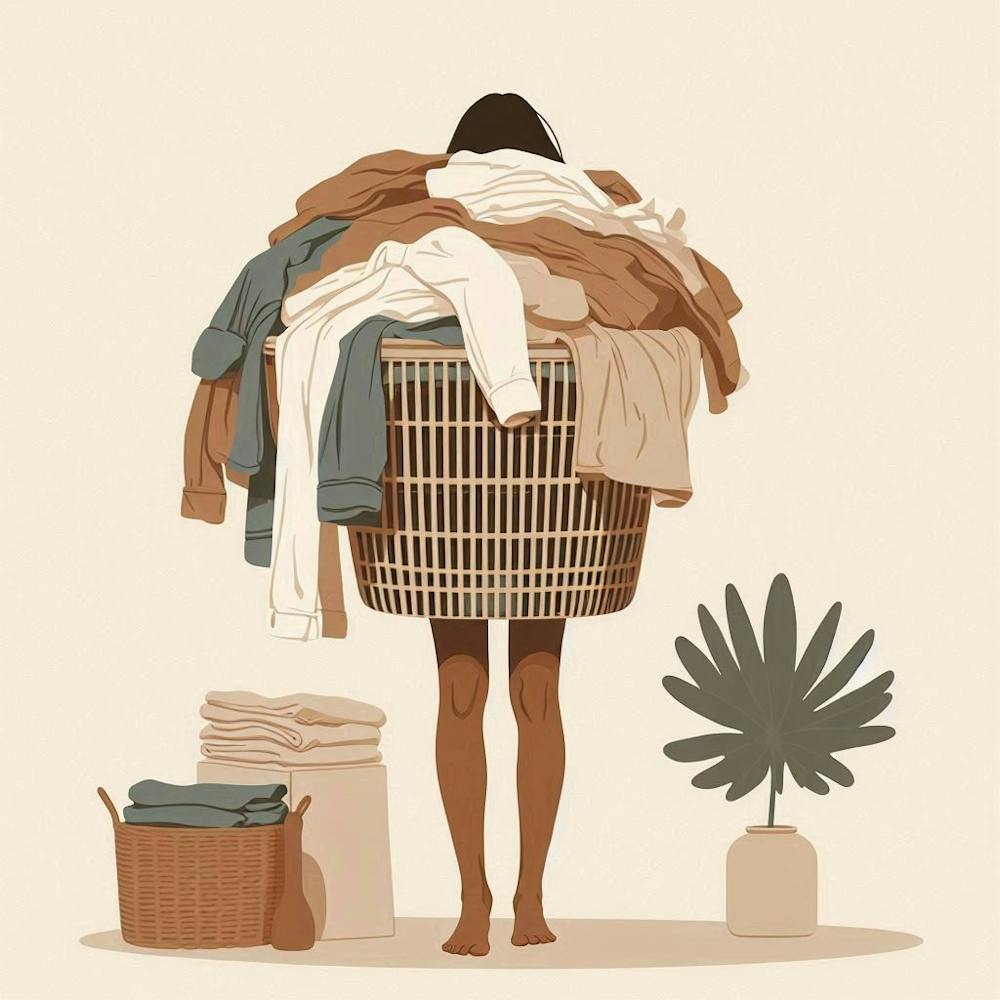 Laundry Basket Neutral Print 1