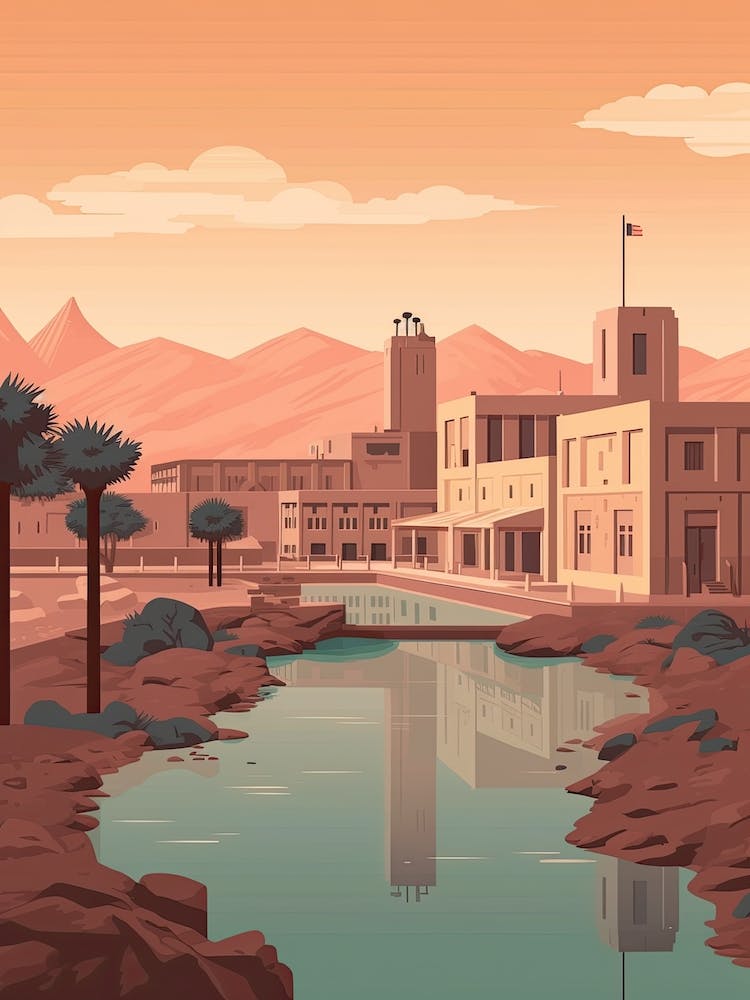Riyadh Saudi Arabia Travel Illustration 2