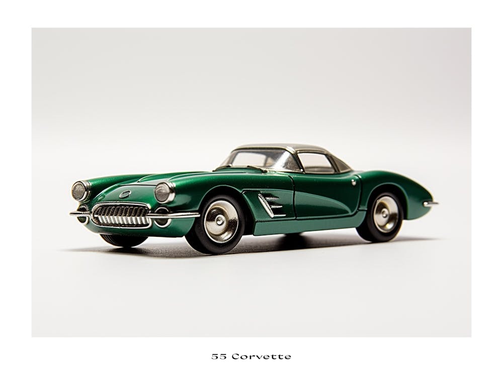 Toy Car 55 Corvette Green Poster