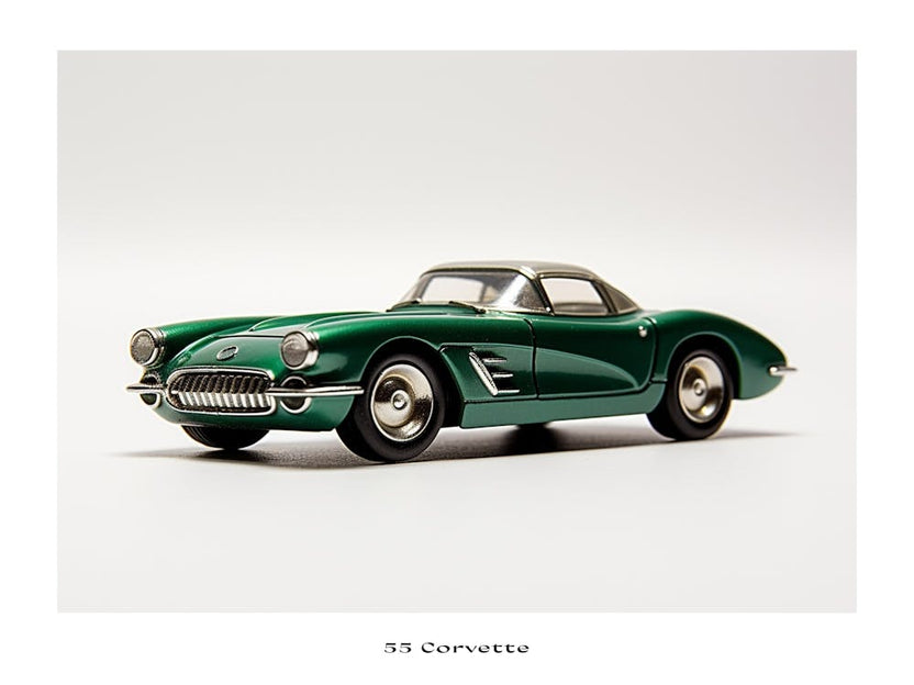 Toy Car 55 Corvette Green Poster