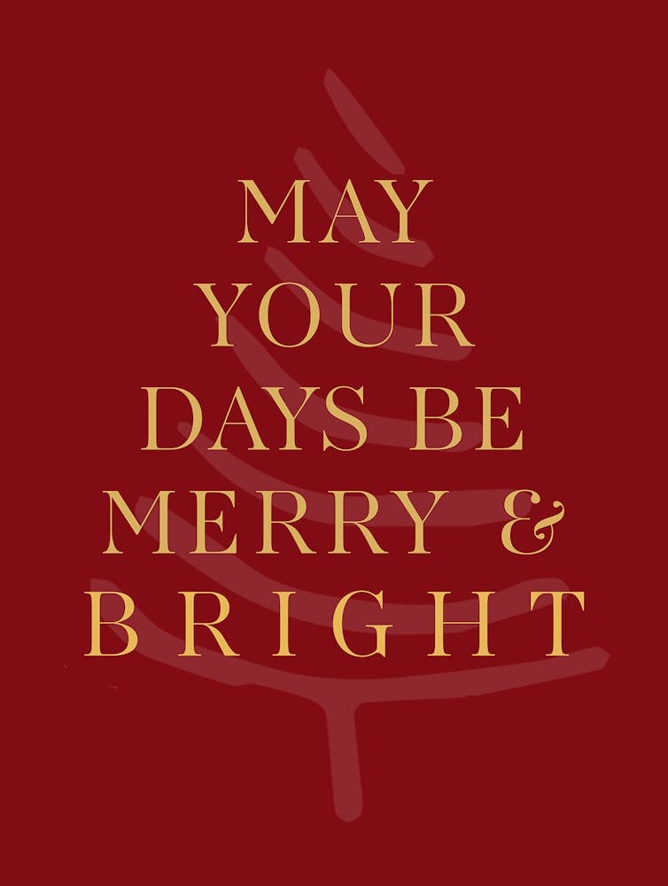 May Your Days Be Merry And Bright Christmas Print Red Vintage Artwork