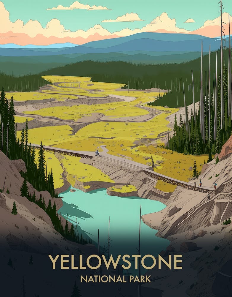Yellowstone National Park Vintage Travel Poster 3