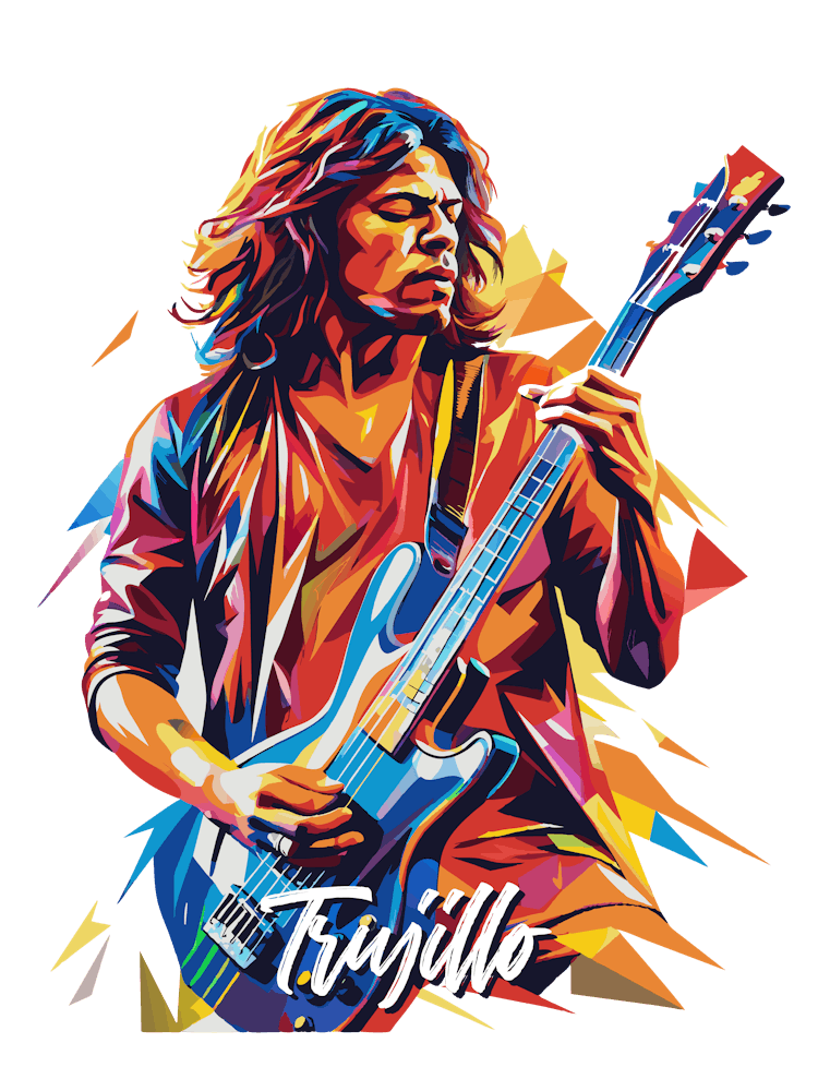 Trujillo Metallica 02 Portrait Music Icon Style WPAP Pop Art