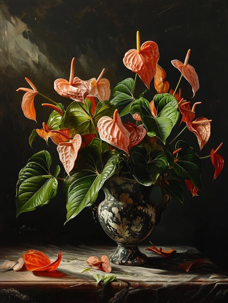 Baroque Floral Still Life Flamingo Flower 2