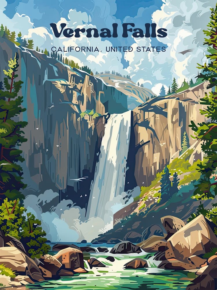 Vernal Falls Californie Art de Voyage