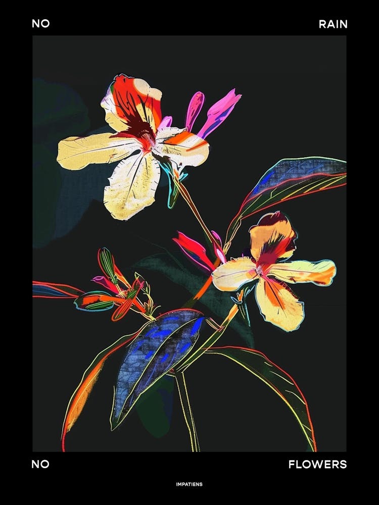 No Rain No Flowers Poster Impatiens 4
