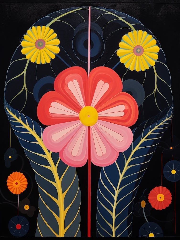 Veronica 4 Hilma Af Klint Inspired Flower Illustration