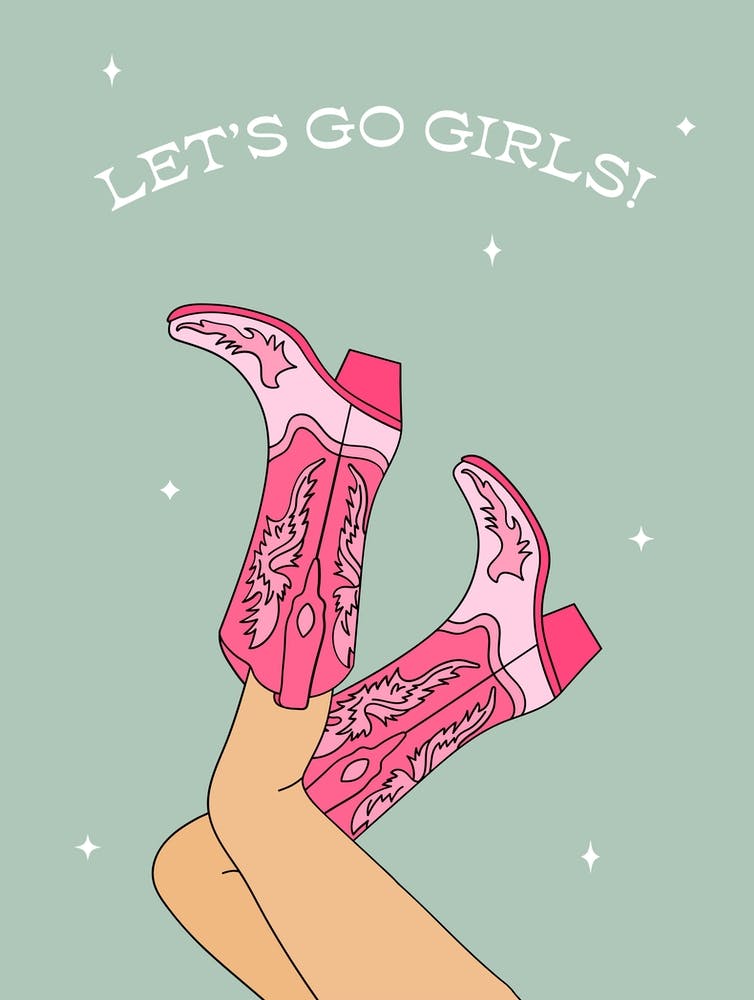 Green Let's Go Girls Cowgirl