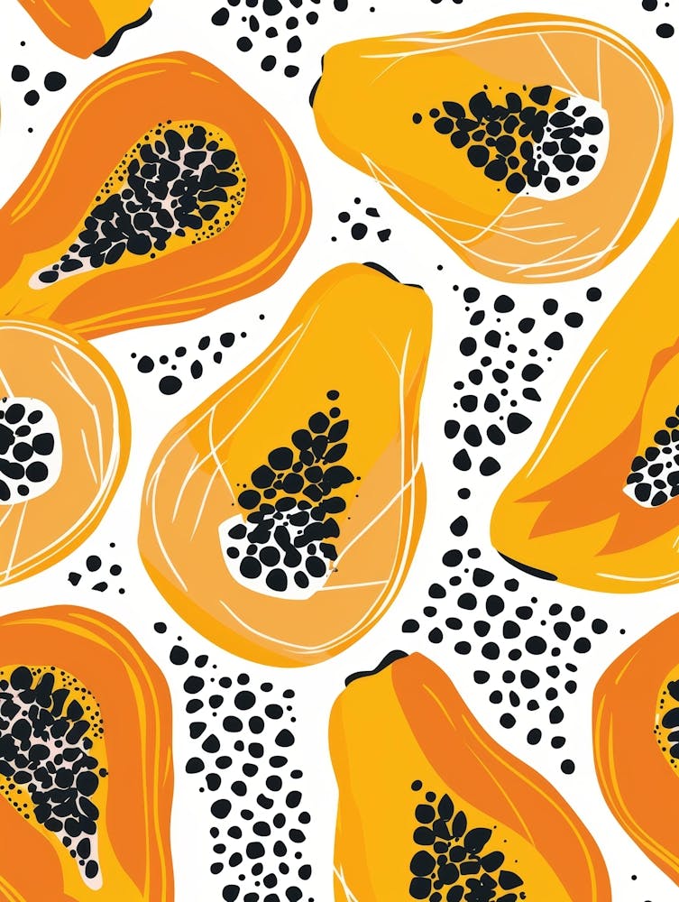Seamless Pattern With Papaya 4