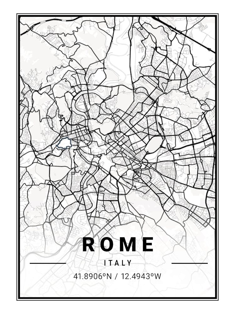 Rome Italy Map Prints