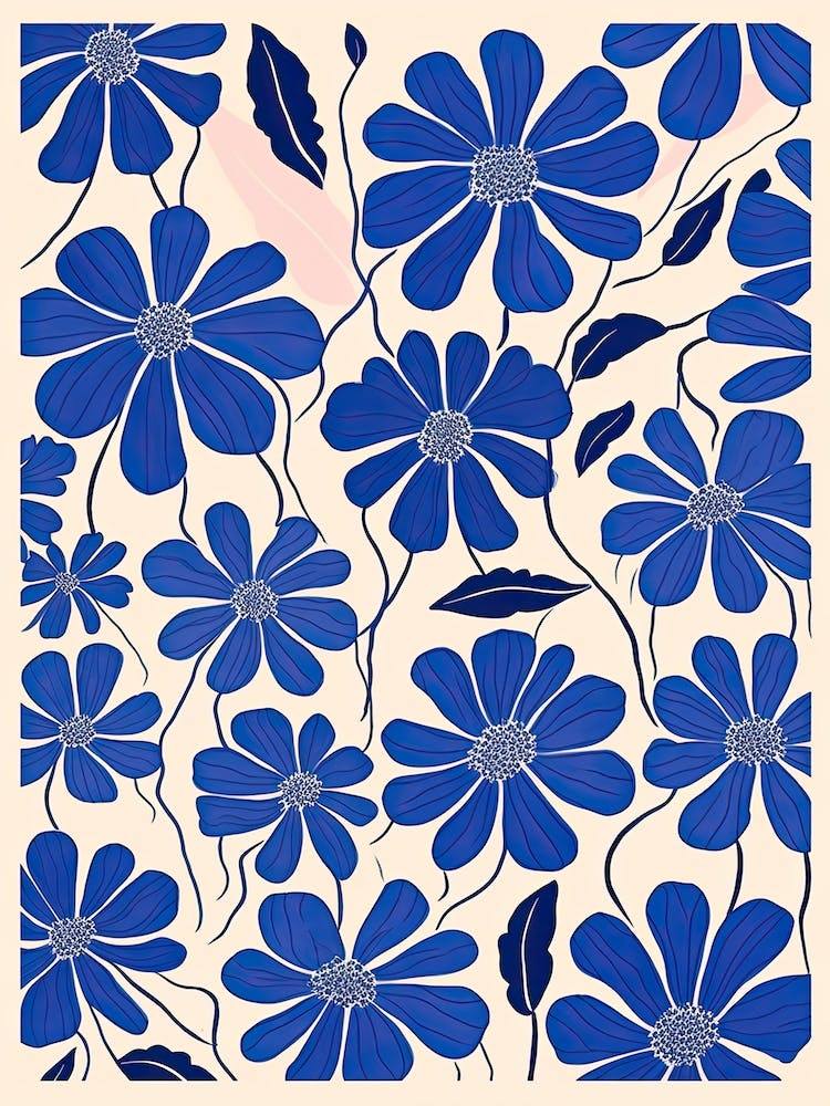 Blue Flowers Pattern 1