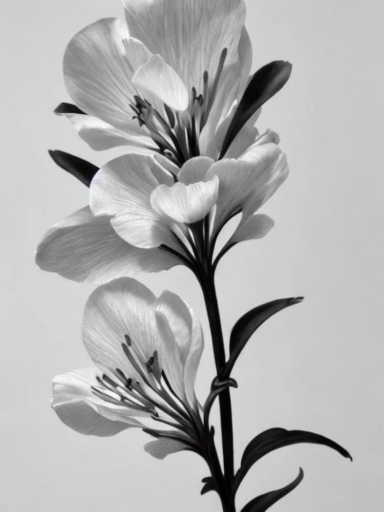 Snapdragons B&W Pencil 2 Flower
