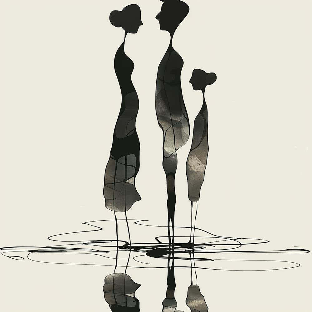 Family Portrait - Reflection art, abstract art, abstract painting  city wall art, colorful wall art, home decor, minimal art, modern wall art, wall art, wall decoration, wall print colourful wall art, decor wall art, digital art, digital art download, int