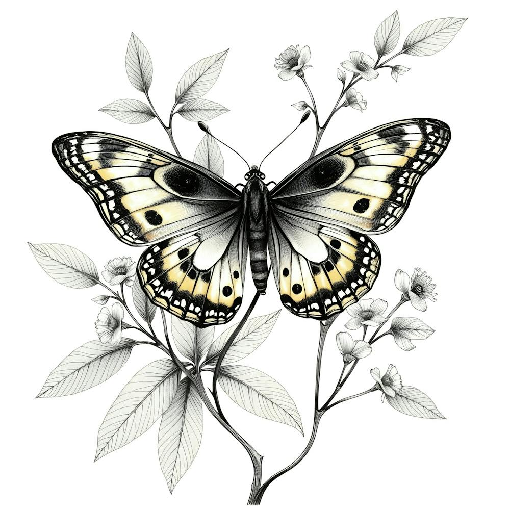 Butterfly On A Branch 1