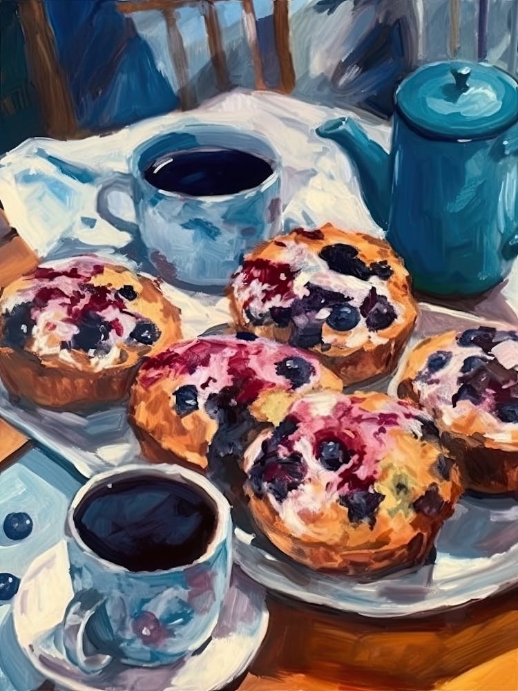 Blueberry Muffins Painting