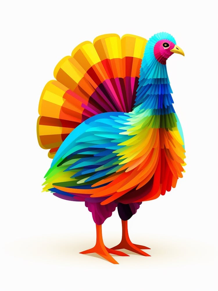 Colourful Geometric Bird Turkey 3