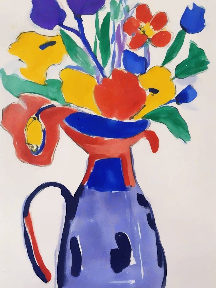 Colorful Flowers In A Jug