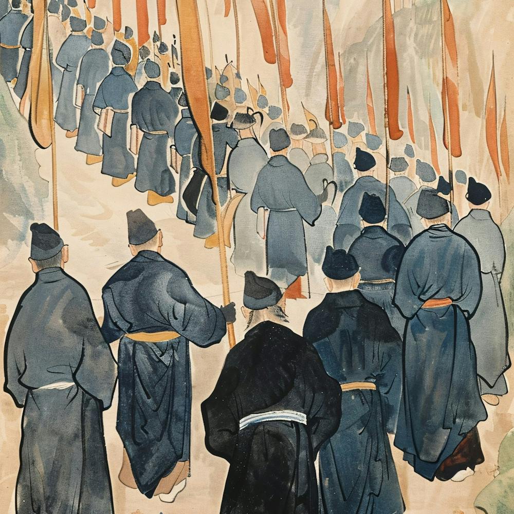 Chinese People Marching