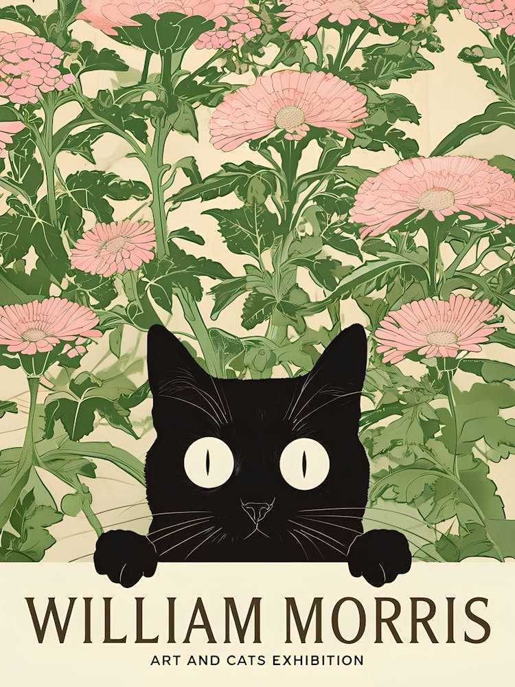 William Morris Peeakaboo Cat Michaelmas Daisy John Henry Dearle