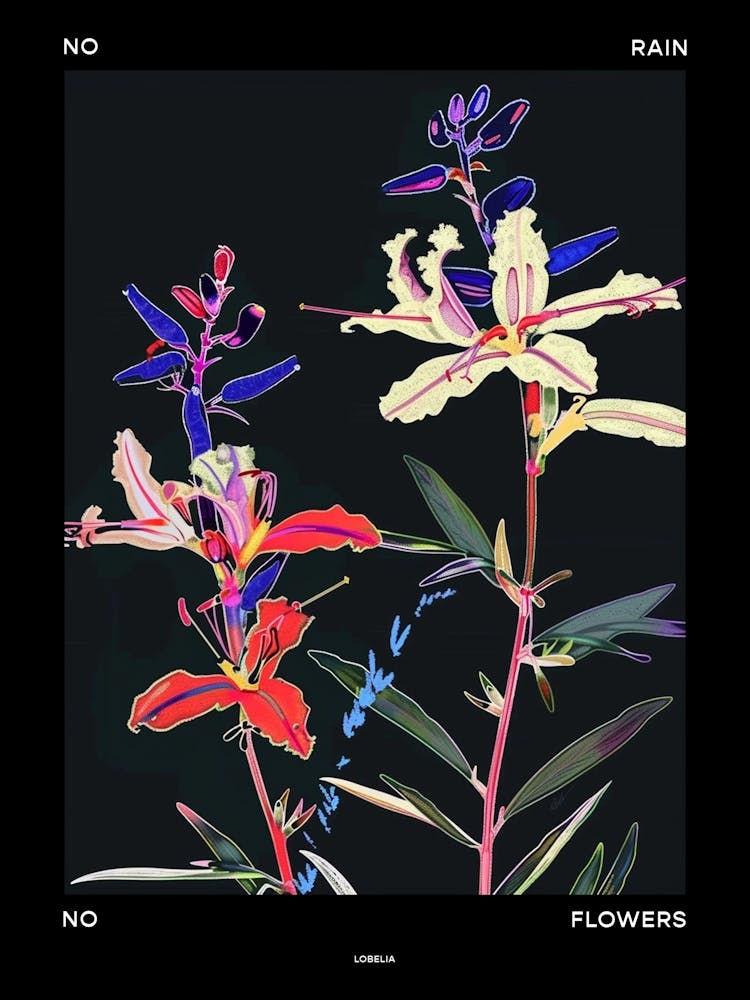 No Rain No Flowers Poster Lobelia 2