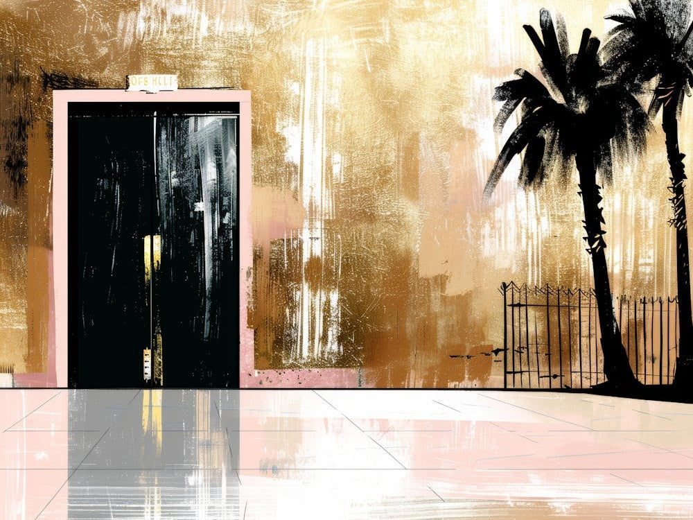Doorway With Palm Trees