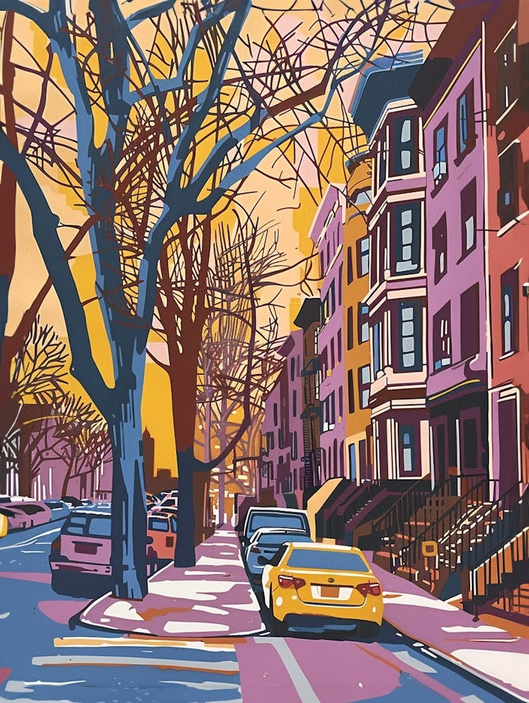Riverdale New York Colourful Silkscreen Illustration 1