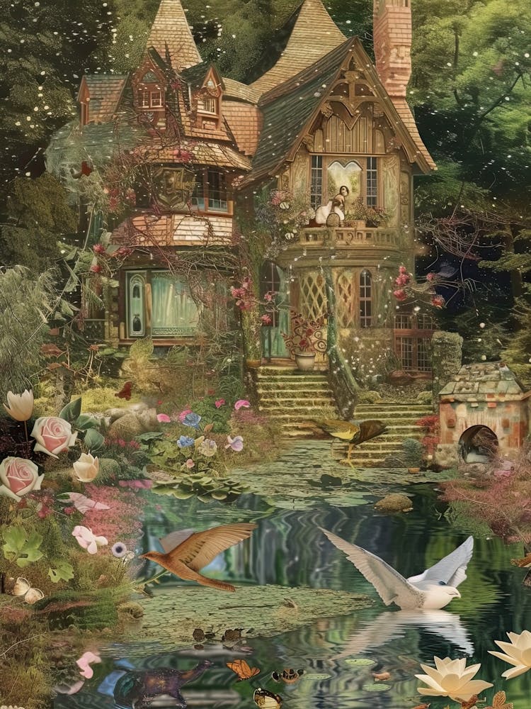 Fairytale Monet Pond Scrapbook Collage 8