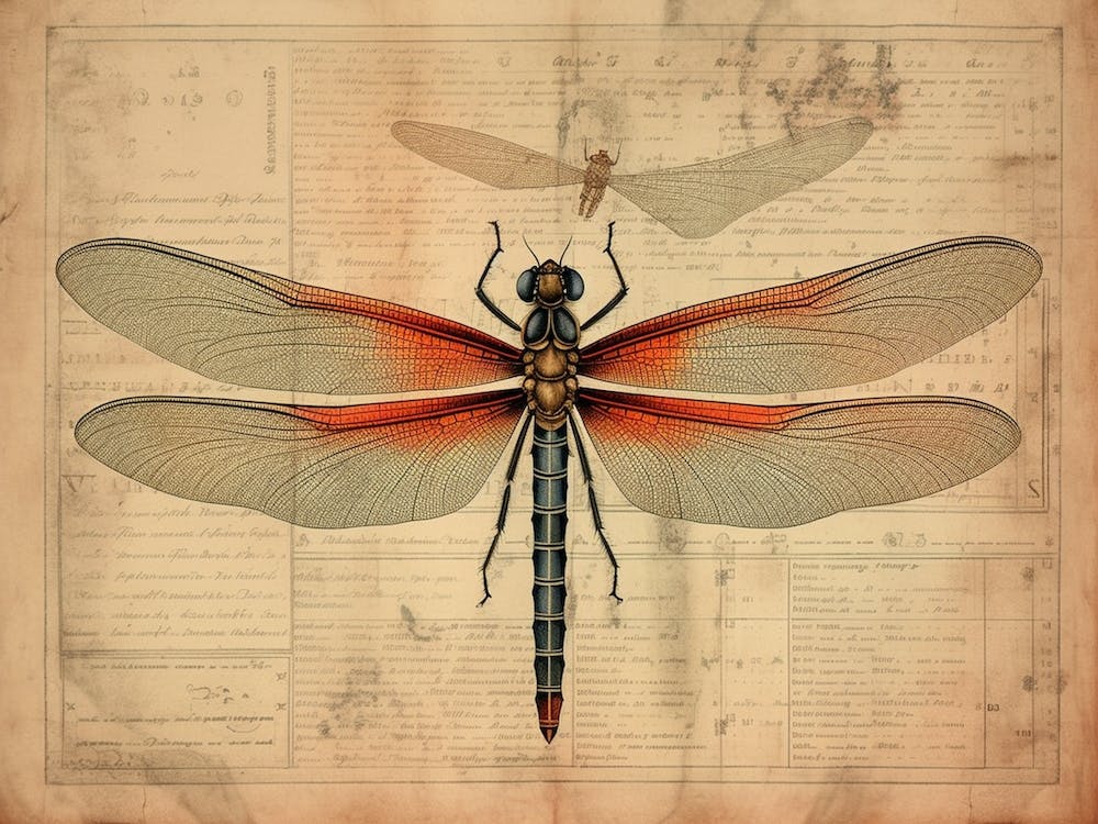 Dragonfly Vintage Newspaper 2