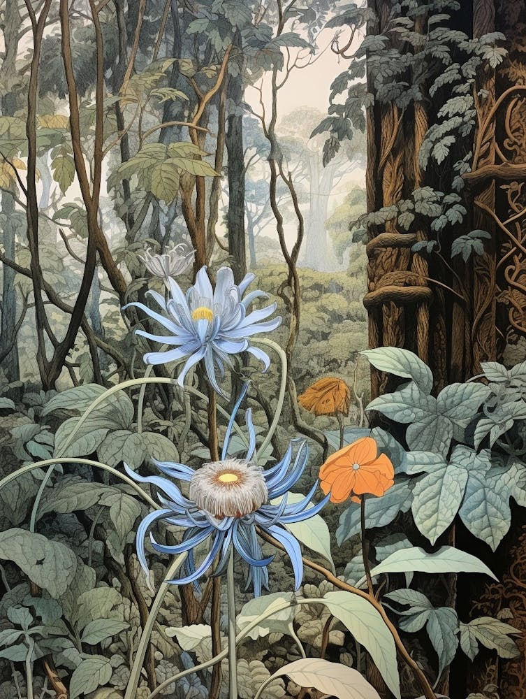Vintage Jungle Botanical Illustration Passion Flower 4