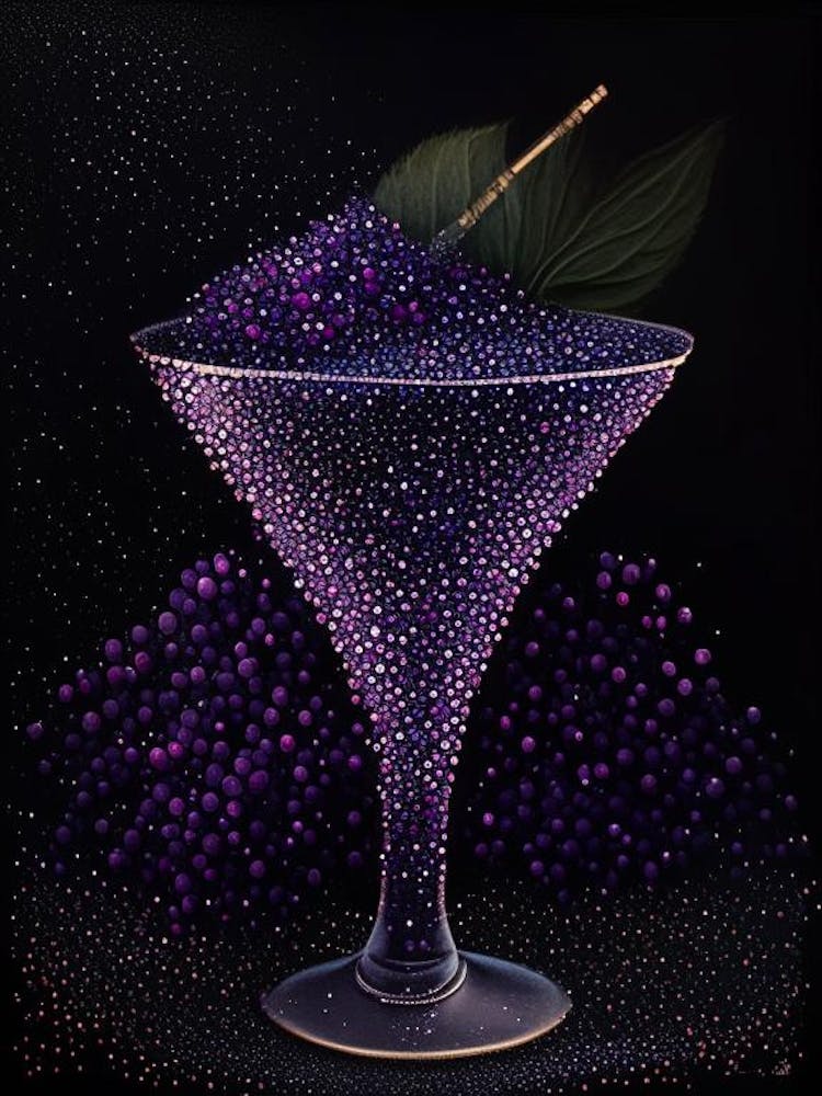 Belladonna Pointillism 2 Cocktail Poster