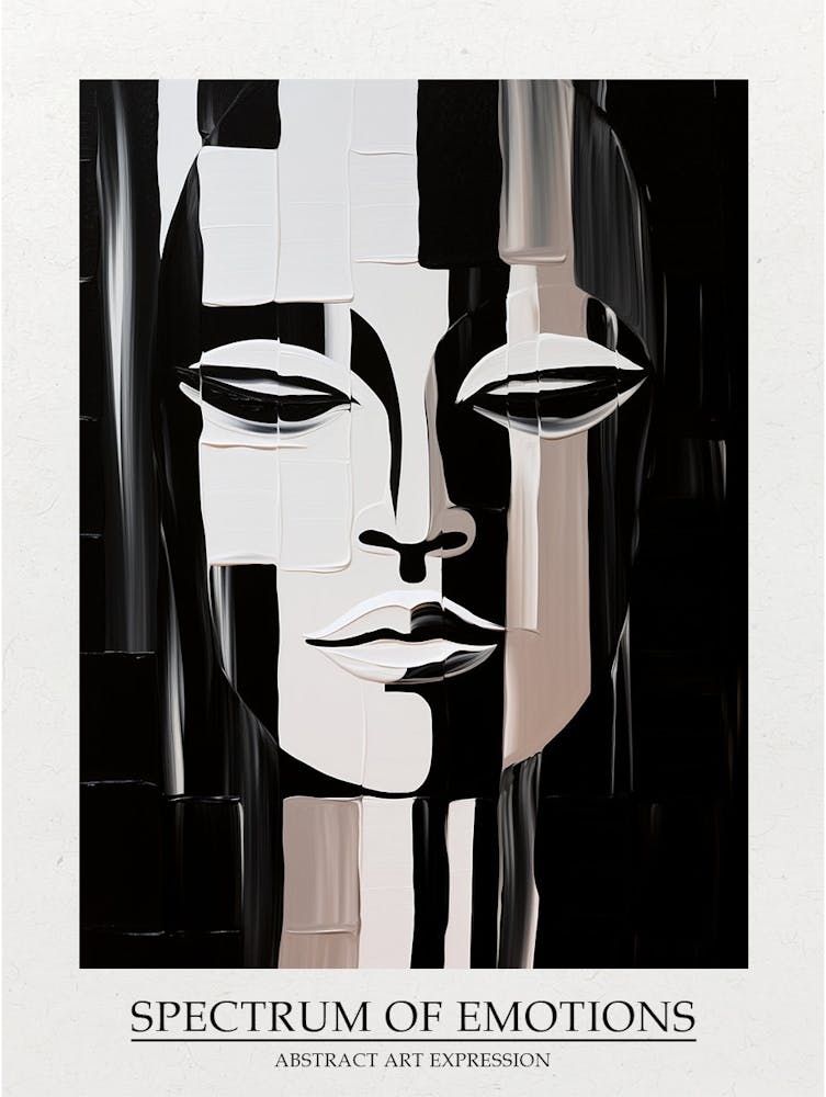 Spectrum Of Emotions Abstract Black And White 4 Poster