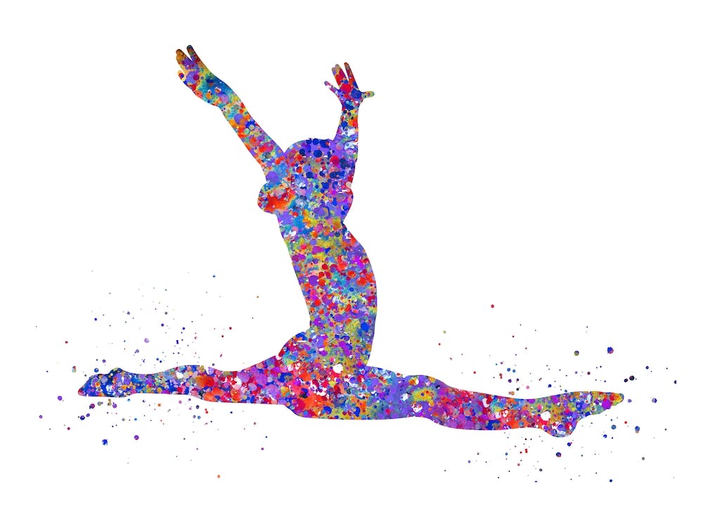 Gymnastic Girl Watercolor