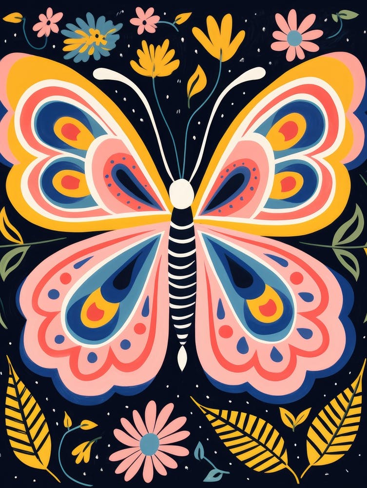 Butterfly With Flowers